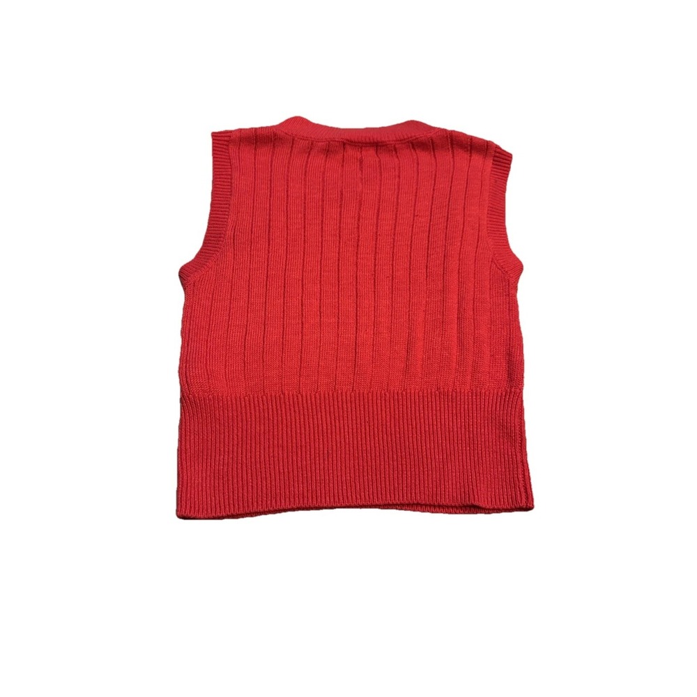 Sincerely Jules Womens Red Cable Knit Ladies Sleeveless V Sweater Sz XS X-Small - Picture 3 of 3